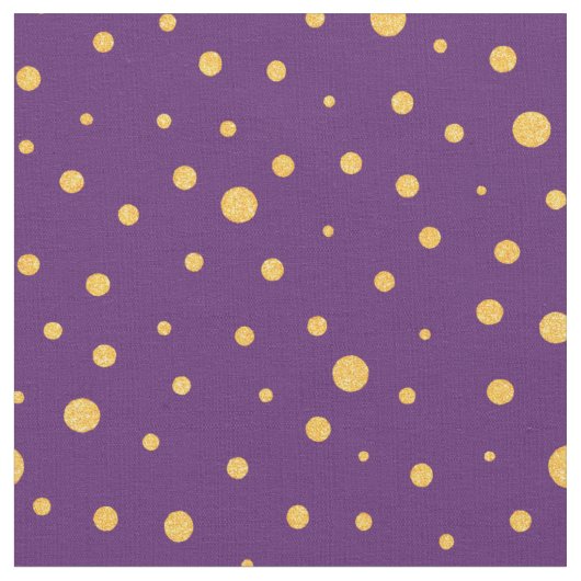 紫カスタマイズの自分の金ゴールド水玉模様 ファブリック (クローズアップ)