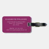 紫カスタマイズフローラ緑黄白花 ラゲッジタグ (裏面横)