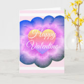 紫カスタマイズ花幸せバレンタインカード カード (黄色い花)