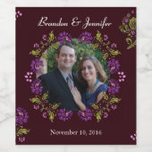 紫カスタムの写真結婚ワインラベル ワインラベル (シングルラベル)