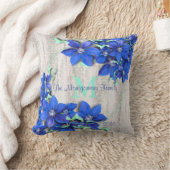 紫カスタムの花が咲く家族の形見 クッション (ブランケット)