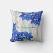 紫カスタムの花が咲く家族の形見 クッション (正面)