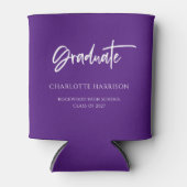 紫カスタム白の卒業党 缶クーラー (正面)
