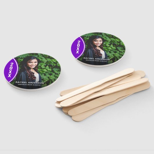 紫カスタム白の卒業写真ハンドファン ハンドファン (組立なし)