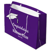 紫カスタム白の卒業祝い ラージペーパーバッグ (裏面アングル)