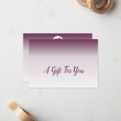 💝紫カスタム白ギフト券ノートカード ノートカード (正面/裏面インサイチュ)