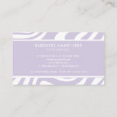 紫カスタム白ゼブラパターンプロフェッショナル 名刺 (裏面)