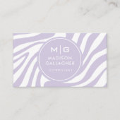 紫カスタム白ゼブラパターンプロフェッショナル 名刺 (正面)