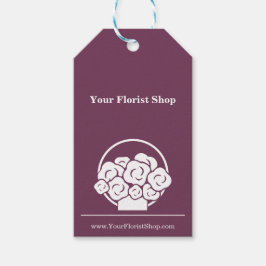 🌷紫カスタム白フローリスト花気にラベル ギフトタグ