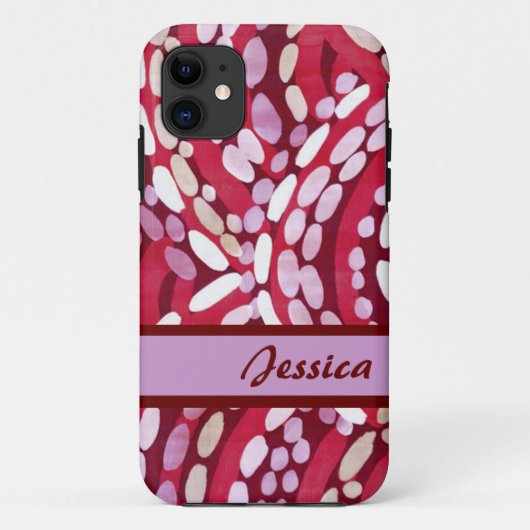 紫カスタム白レッド半円iphone 5ケース Case-Mate iPhoneケース (裏面)