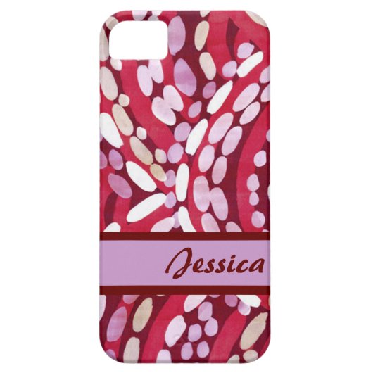 紫カスタム白レッド半円iphone 5ケース Case-Mate iPhoneケース (裏面)