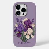 紫カスタム色ブーケ花電話ケース Case-Mate iPhoneケース (裏面)