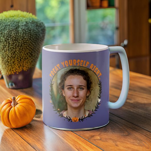 紫カスタム色「自分を正しく扱う」 コーヒーマグカップ