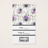 紫カスタム花価格ラベルとバーコード (裏面)