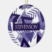 紫カッコいいの情熱 | 90s抽象芸術図形 セラミックオーナメント (左)