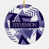 紫カッコいいの情熱 | 90s抽象芸術図形 セラミックオーナメント (裏面)