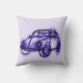 紫カッコいいの車のスケッチ クッション (裏面)