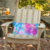 紫カッコいいアートガーリーピンクブルー絞り染めパターン アウトドアクッション (椅子)