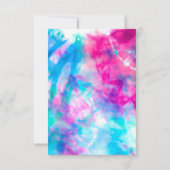 紫カッコいいアートガーリーピンクブルー絞り染めパターン サンキューカード (裏面)