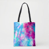 紫カッコいいアートガーリーピンクブルー絞り染めパターン トートバッグ (正面)