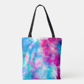 紫カッコいいアートガーリーピンクブルー絞り染めパターン トートバッグ (裏面)