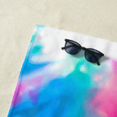 紫カッコいいアートガーリーピンクブルー絞り染めパターン ビーチタオル (インサイチュ)