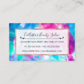 紫カッコいいアートガーリーピンクブルー絞り染めパターン 割引カード (裏面)