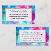 紫カッコいいアートガーリーピンクブルー絞り染めパターン 割引カード (正面/裏面)