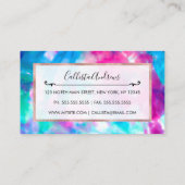 紫カッコいいアートガーリーピンクブルー絞り染めパターン 名刺 (裏面)