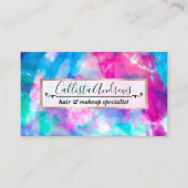 紫カッコいいアートガーリーピンクブルー絞り染めパターン 名刺 (正面)