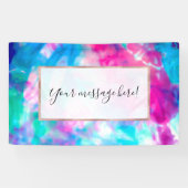 紫カッコいいアートガーリーピンクブルー絞り染めパターン 横断幕 (横)