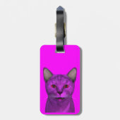 紫カッコいい猫 ラゲッジタグ (裏面縦)