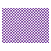 紫カッコいい白チェック テーブルクロス (正面(横))