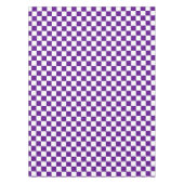 紫カッコいい白チェック テーブルクロス (正面)
