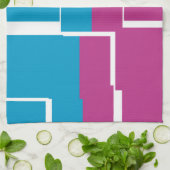 紫カッコいい青黄灰色パターン キッチンタオル (折り畳み)