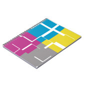 紫カッコいい青黄灰色パターン ノートブック (左側)