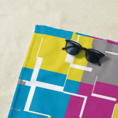 紫カッコいい青黄灰色パターン ビーチタオル (インサイチュ)