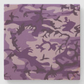 紫カモフラージュ、軍隊、陸軍 ストーンコースター (正面)