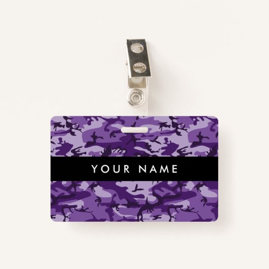 紫カモフラージュ、軍隊、陸軍 バッジ (正面クリップ)