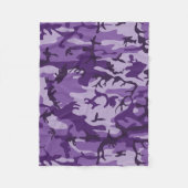 紫カモフラージュ、軍隊、陸軍 フリースブランケット (正面)
