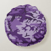 紫カモフラージュ、軍隊、陸軍 ラウンドクッション (裏面)