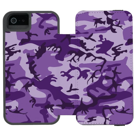 紫カモフラージュ、軍隊、陸軍 INCIPIO iPhoneウォレットケース (フォリオ Open)