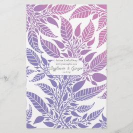 紫カラフルとピンクの葉のデザインソープラップ