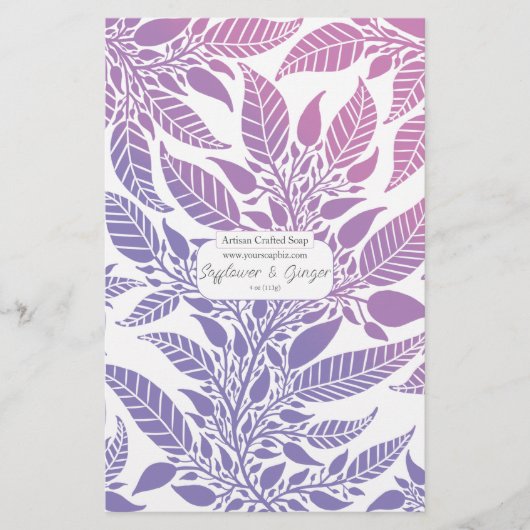 紫カラフルとピンクの葉のデザインソープラップ (正面)