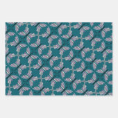 紫カラフルと青 ラッピングペーパーシート (正面3)
