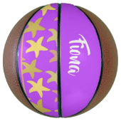 紫カラフルヒトデ バスケットボール (縦)