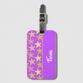 紫カラフルヒトデ ラゲッジタグ (正面縦)
