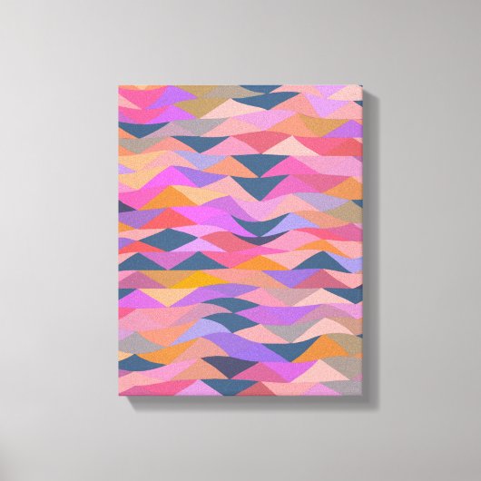 紫カラフルモダンの抽象芸術幾何学芸術 キャンバスプリント (正面)