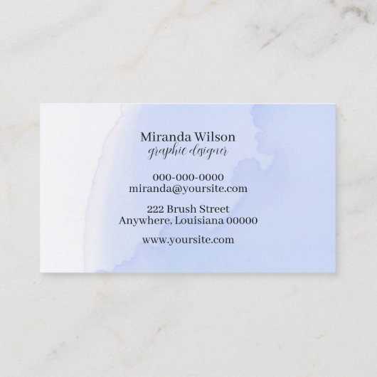 紫カラフルユニーク水彩設計者 名刺 (裏面)