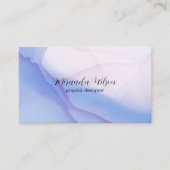 紫カラフルユニーク水彩設計者 名刺 (正面)